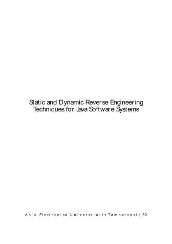 دانلود نسخه کامل کتاب Static And Dynamic Reverse Engineering Techniques for Java Software Systems