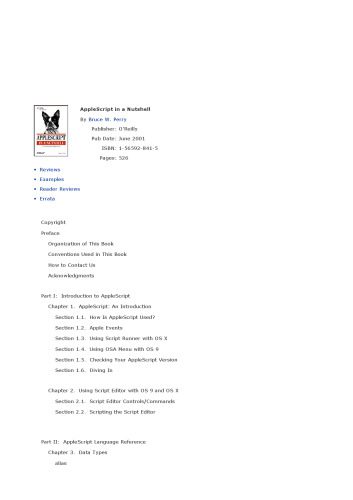 دانلود نسخه کامل کتاب AppleScript in a nutshell: a desktop quick reference