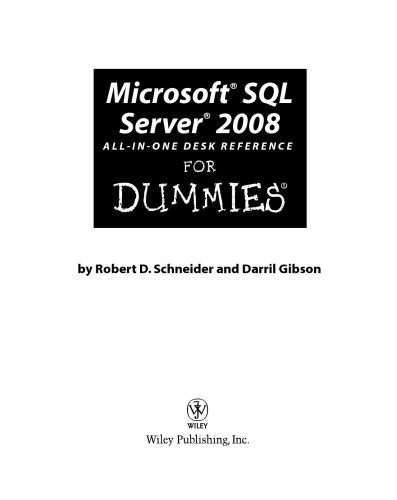 دانلود نسخه کامل کتاب Microsoft SQL Server 2008 all-in-one desk reference for dummies