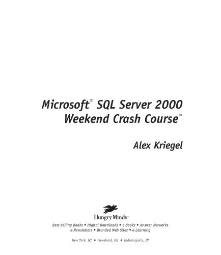 دانلود نسخه کامل کتاب Microsoft SQL server 2000 weekend crash course