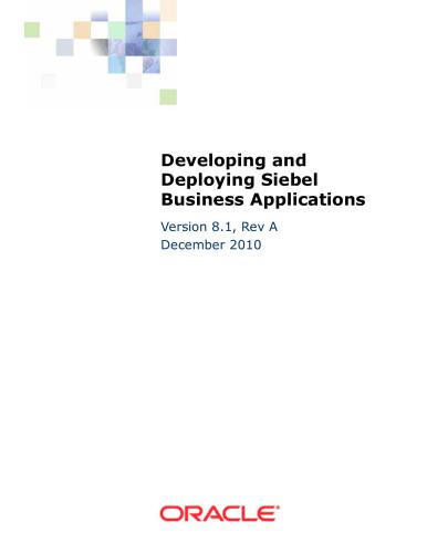 دانلود نسخه کامل کتاب Oracle. Developing and Deploying Siebel Business Applications