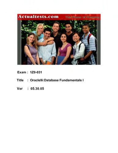 دانلود نسخه کامل کتاب ACTUALTESTS Oracle 1Z0-031 Exam Q and A 05 30 05