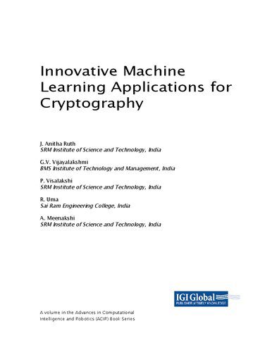 دانلود نسخه کامل کتاب Innovative Machine Learning Applications for Cryptography