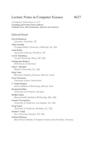 دانلود نسخه کامل کتاب Approximation, Randomization, and Combinatorial Optimization. Algorithms and Techniques: 10th International Workshop, APPROX 2007, and 11th International Workshop, RANDOM 2007, Princeton, NJ, USA, August 20-22, 2007. Proceedings