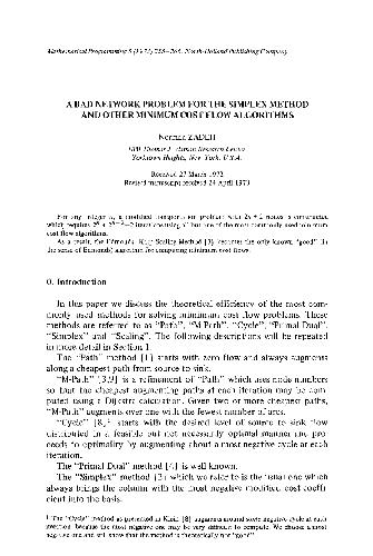 دانلود نسخه کامل کتاب A bad network problem for the simplex method and other minimum cost flow algorithms