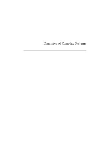 دانلود نسخه کامل کتاب Dynamics Of Complex Systems (Studies in Nonlinearity)