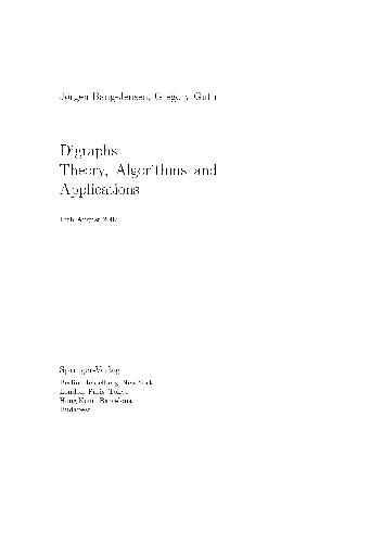 دانلود نسخه کامل کتاب Digraphs: Theory Algorithms and Applications