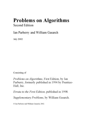 دانلود نسخه کامل کتاب Problems on algorithms
