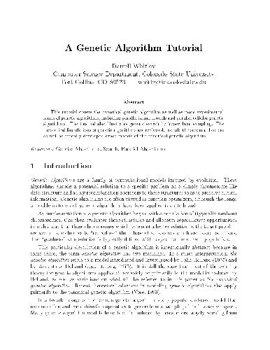 دانلود نسخه کامل کتاب A genetic algorithm tutorial