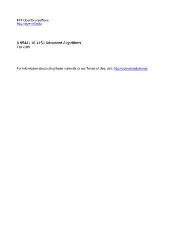 دانلود نسخه کامل کتاب Advanced Algorithms: Lecture Notes