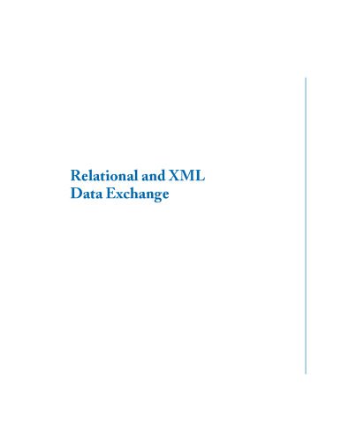 دانلود نسخه کامل کتاب Relational and XML Data Exchange