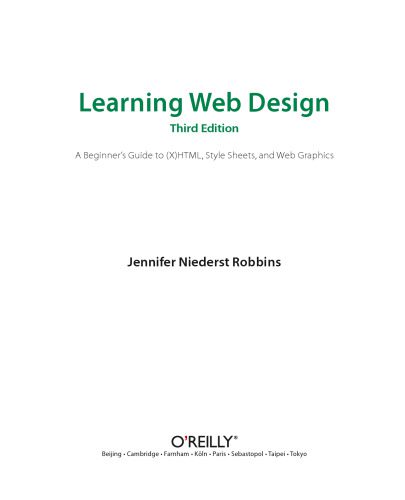 دانلود نسخه کامل کتاب Learning Web Design: A Beginner’s Guide to (X)HTML, Style Sheets, and Web Graphics