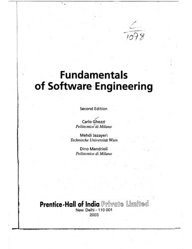 دانلود نسخه کامل کتاب Fundamentals of Software Engineering