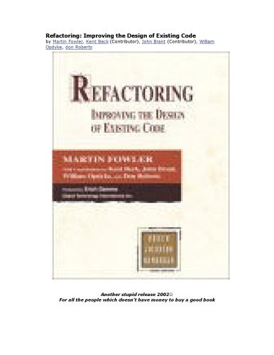 دانلود نسخه کامل کتاب Refactoring – Improving the Design of Existing Code