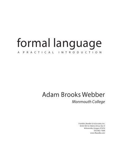 دانلود نسخه کامل کتاب Formal Language: A Practical Introduction