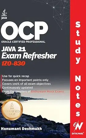 دانلود نسخه کامل کتاب OCP Java 21 Certification Exam Refresher: Study Notes for 1Z0-830