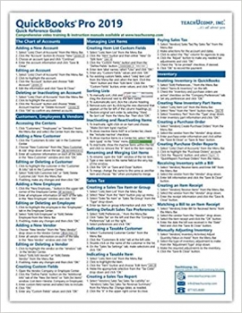 کتاب QuickBooks Pro 2019 Quick Reference Training Card – Laminated Tutorial Guide Cheat Sheet (Instructions and Tips)