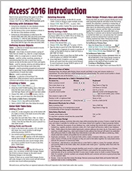 کتاب Microsoft Access 2016 Introduction Quick Reference Guide – Windows Version (Cheat Sheet of Instructions, Tips & Shortcuts – Laminated Card)
