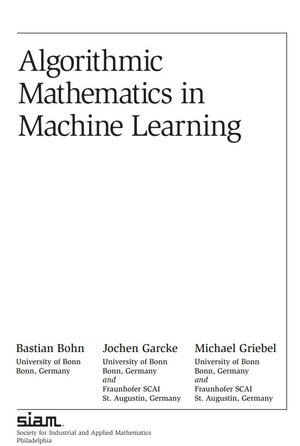 دانلود کتاب Algorithmic Mathematics in Machine Learning