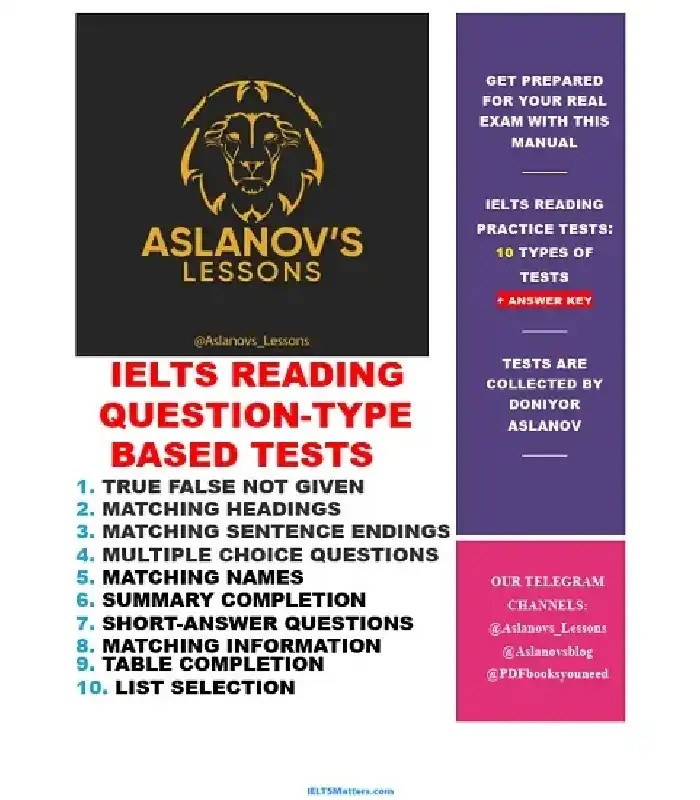 کتاب IELTS Reading Question Type Based Test | نسخه PDF