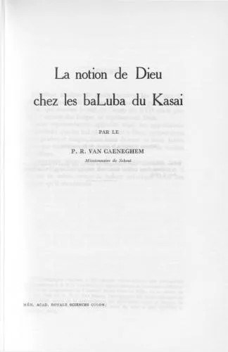 دانلود نسخه کامل کتاب La notion de Dieu chez les baLuba du Kasai
