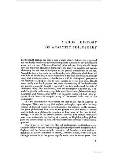 دانلود نسخه کامل کتاب A Short History of Analytic Philosophy