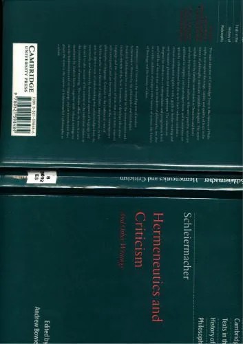 دانلود نسخه کامل کتاب Hermeneutics and Criticism: And Other Writings