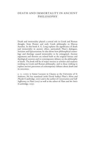 دانلود نسخه کامل کتاب Death And Immortality In Ancient Philosophy