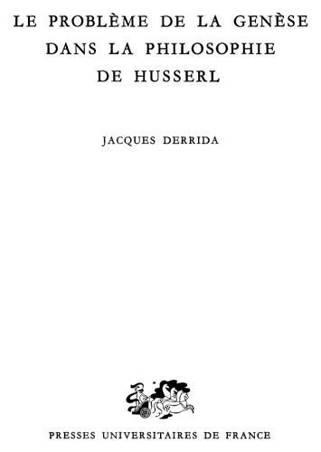 دانلود نسخه کامل کتاب Le probleme de la genese dans la philosophie de Husserl