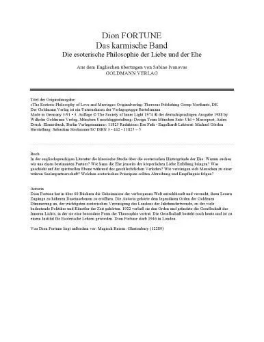 دانلود نسخه کامل کتاب Das karmische Band. Die esoterische Philosophie der Liebe und der Ehe GERMAN