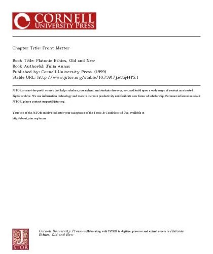 دانلود نسخه کامل کتاب Platonic Ethics, Old and New
