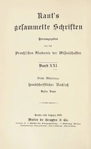 دانلود نسخه کامل کتاب Handschriftlicher Nachlaß / Opus postumum : Erste Hälfte (Convolut I bis VI)