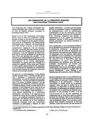 دانلود نسخه کامل کتاب Les dimensions de la personne humaine dans l’encyclique Centesimus annus