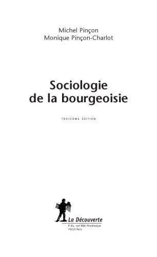 دانلود نسخه کامل کتاب Sociologie de la bourgeoisie