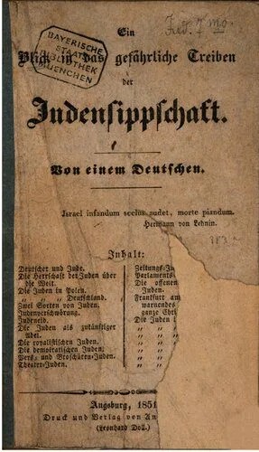 دانلود نسخه کامل کتاب Ein Blick in das gefährliche Treiben der Judensippschaft