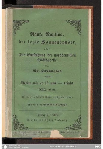 دانلود نسخه کامل کتاب Nante Nantino, der letzte Sonnenbruder, oder Die Entstehung der norddeutschen Volkspoesie