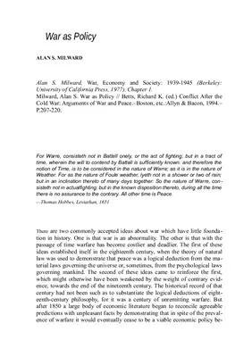 دانلود نسخه کامل کتاب War as Policy