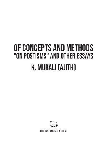 دانلود نسخه کامل کتاب On Concepts and Methods: “On Postisms” and Other Essays