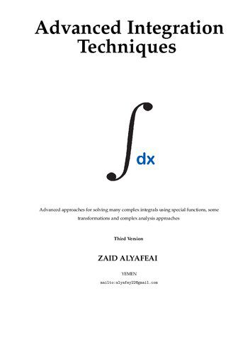 دانلود نسخه کامل کتاب Advanced Integration Techniques