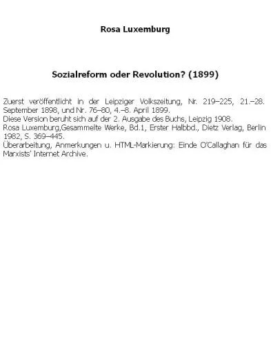 دانلود نسخه کامل کتاب Sozialreform oder Revolution
