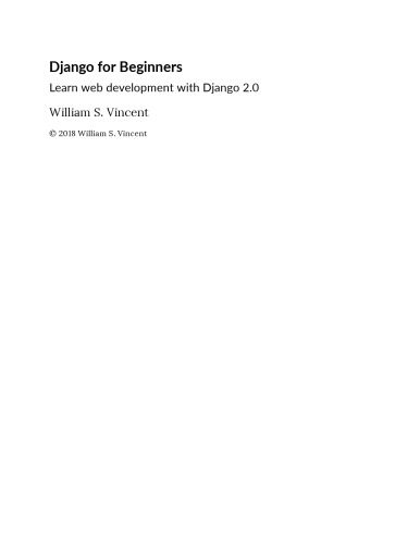 دانلود نسخه کامل کتاب Django for Beginners: Learn Web Development with Django 2.0