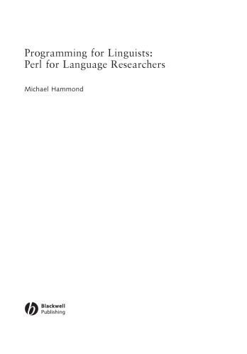 دانلود نسخه کامل کتاب Programming for Linguists: Perl for Language Researchers
