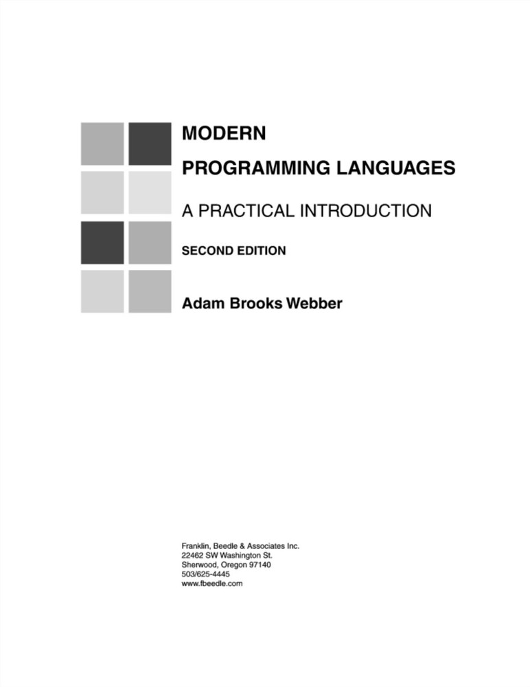 دانلود نسخه کامل کتاب Modern Programming Languages: A Practical Introduction