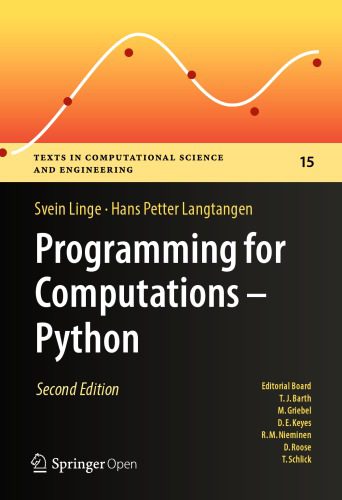 دانلود نسخه کامل کتاب Programming For Computations – Python: A Gentle Introduction To Numerical Simulations With Python 3.6