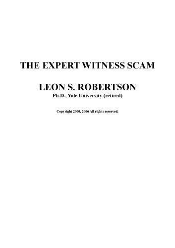 دانلود نسخه کامل کتاب The Expert Witness Scam