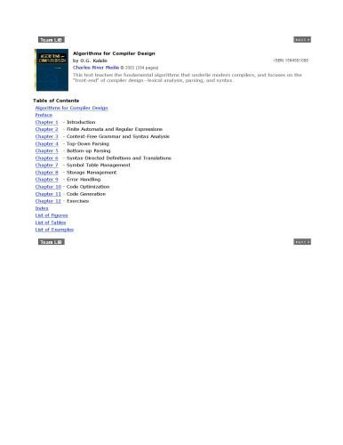 دانلود نسخه کامل کتاب Algorithms for compiler design