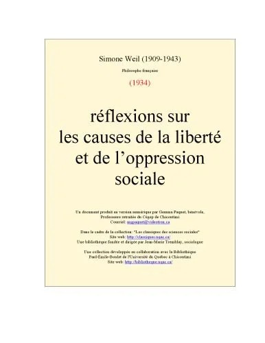 دانلود نسخه کامل کتاب Reflexions sur les causes de la liberte et de l’oppression sociale