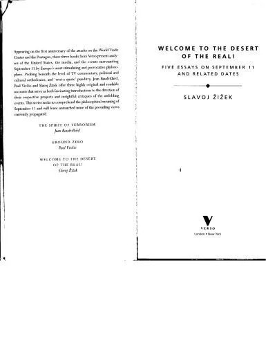 دانلود نسخه کامل کتاب Welcome to the Desert of the Real: Five Essays on September 11 and Related Dates