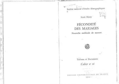 دانلود نسخه کامل کتاب Fécondité des mariages