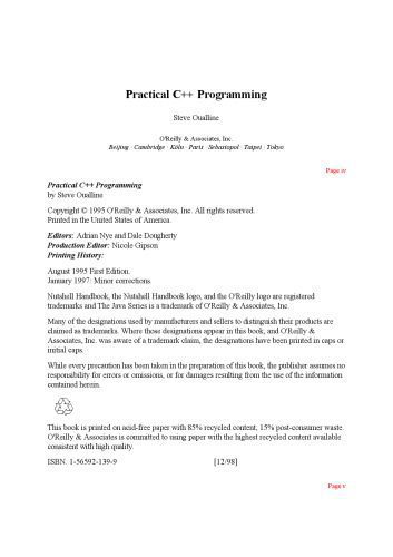 دانلود نسخه کامل کتاب Practical C++ programming